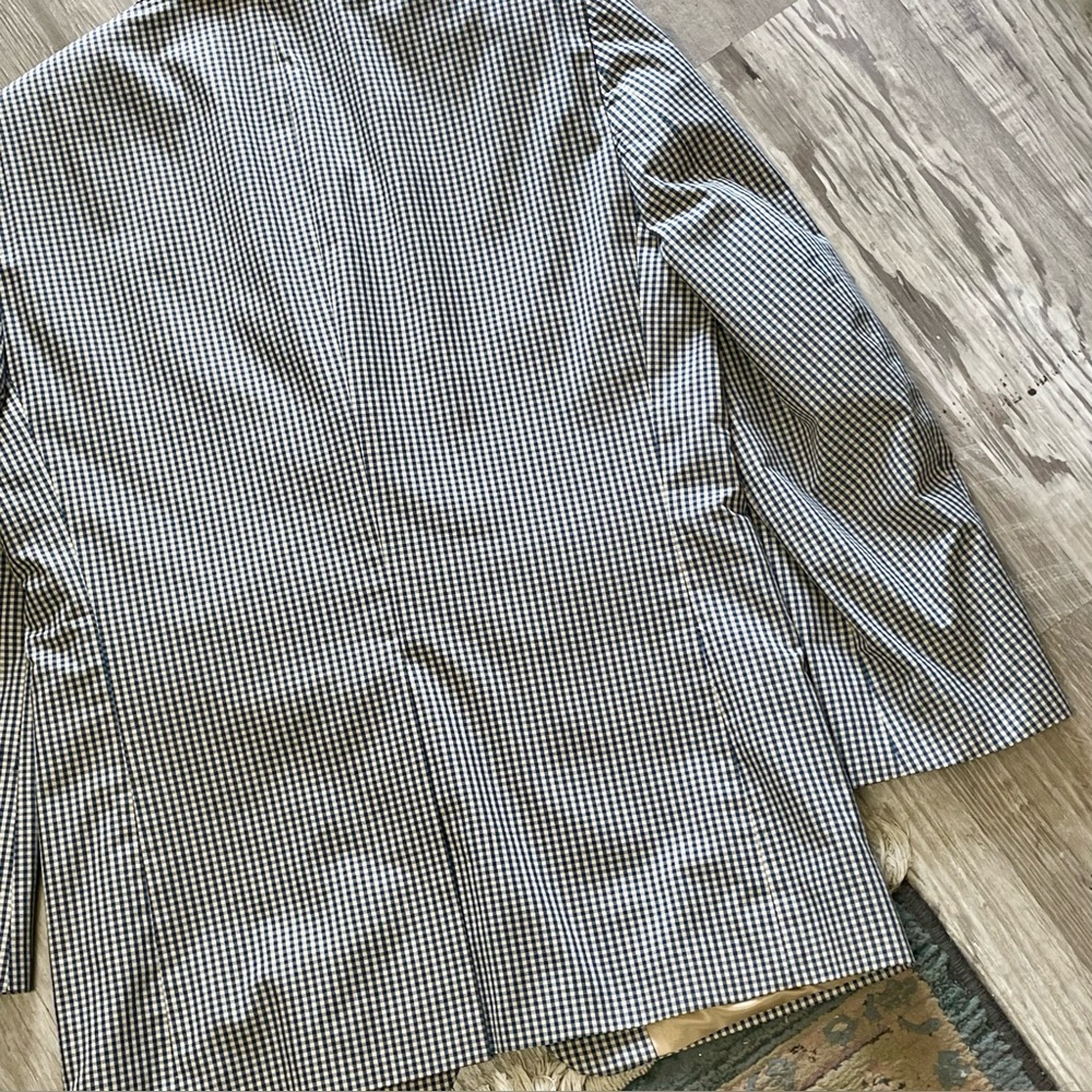Orivs Classic Blue and Tan Gingham Three-Button Sport Coat Blazer Size 38R - Picture 15 of 16